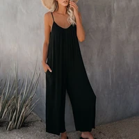 uefezo rompers 2021 summer autumn fashion women casual loose linen cotton jumpsuit sleeveless playsuit trousers overalls