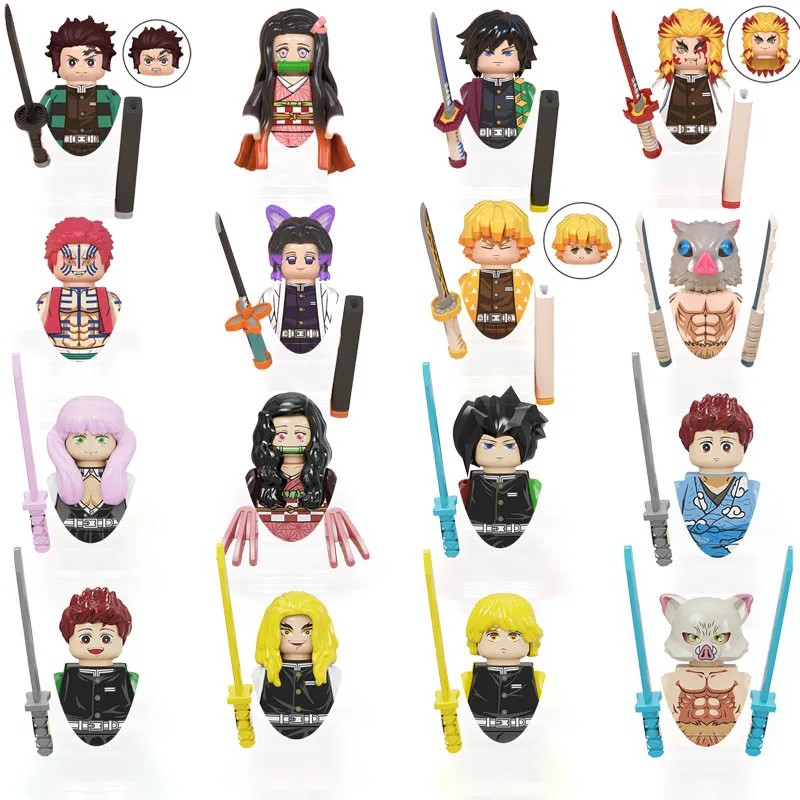 Фигурка из аниме рассекающий демонов строительный блок для Kamado Tanjirou Nezuko Agatsuma Zenitsu