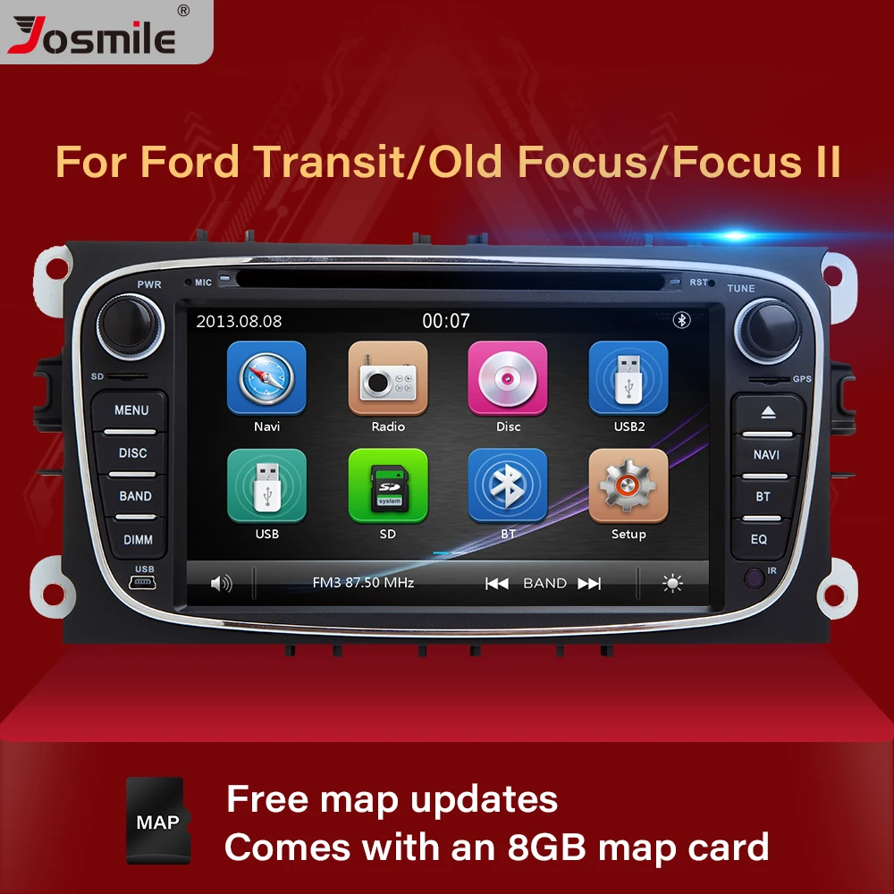 Автомобильный DVD плеер 2 din для Ford Focus Mondeo 4 C Max S Galaxy Kuga Transit Connect мультимедийное