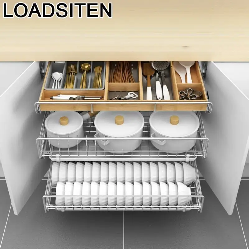 De Cosina аксессуары органайзер ящик для Organizador Armario блюдо из нержавеющей стали Cocina стойка кухня шкаф корзина