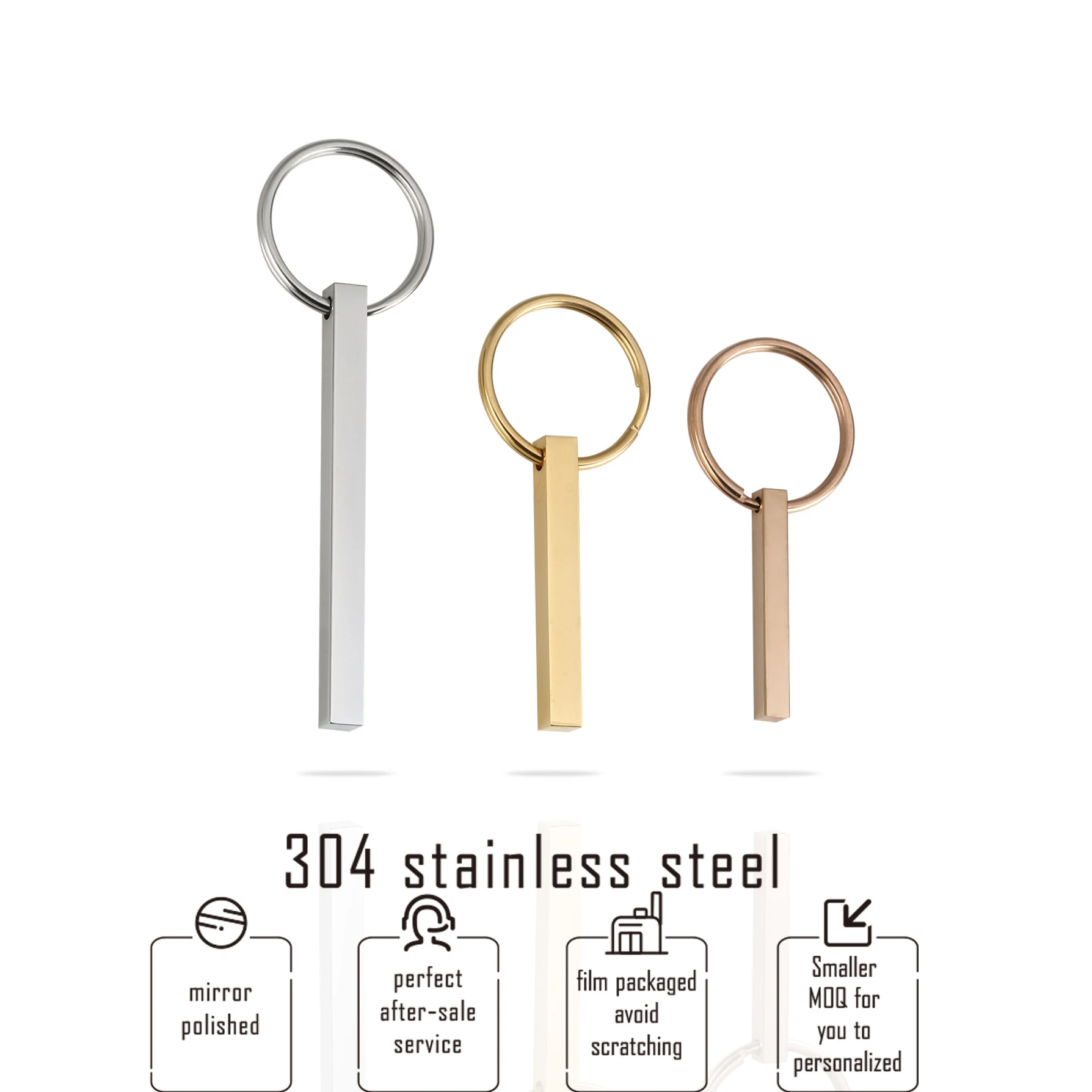 Пустые длинные стержни из нержавеющей стали 304 для гравировки подвеска в виде