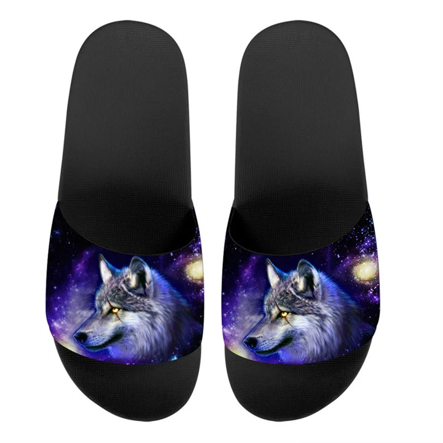 HYCOOL New Fashion Man Sandals 3D Galaxy Wolf Print Light Men Slipper Comfortable Indoor Casual Footwear Summer Beach Shoes | Обувь