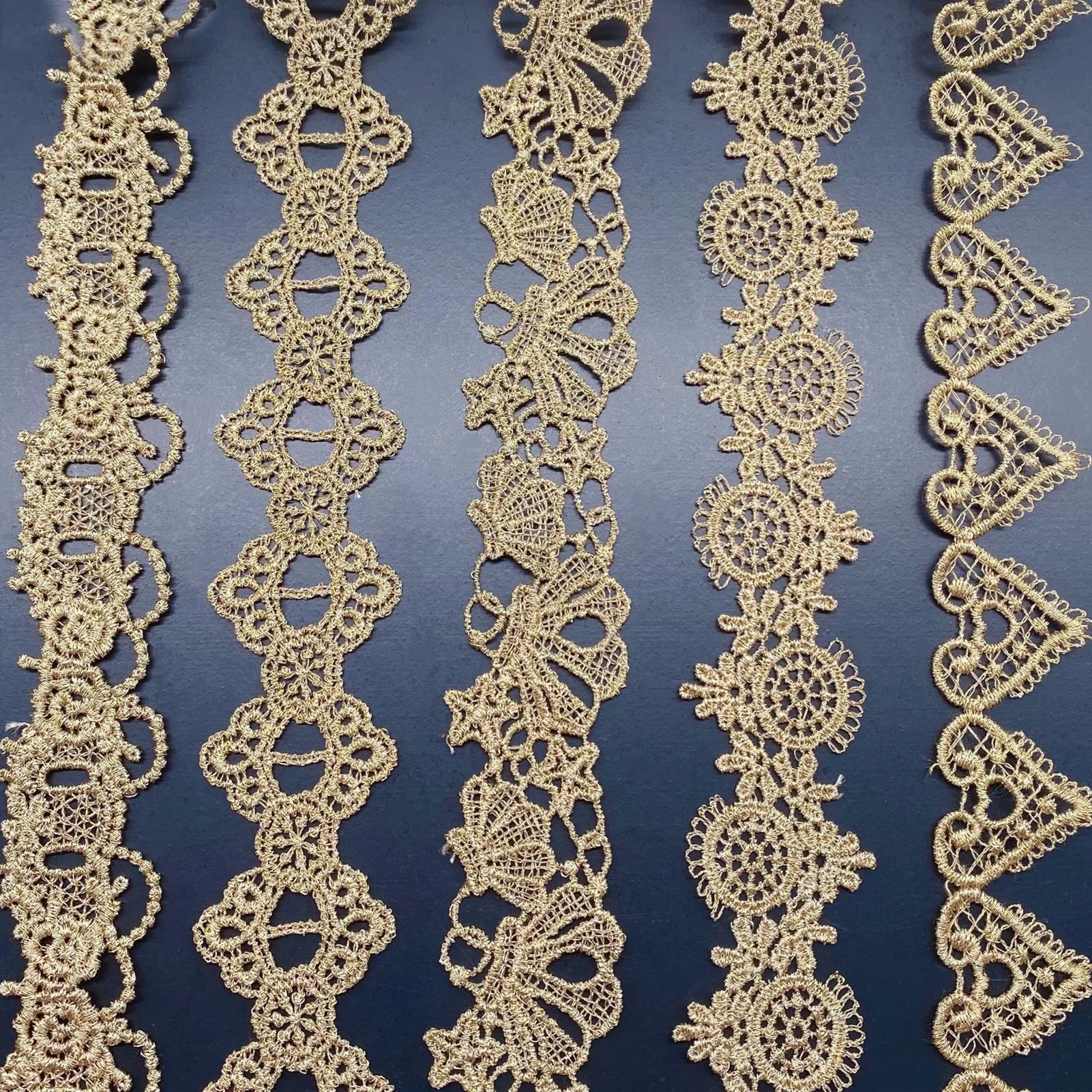 2 ярда Золотая вышитая кружевная лента в виде ракушек украшения ручной работы из