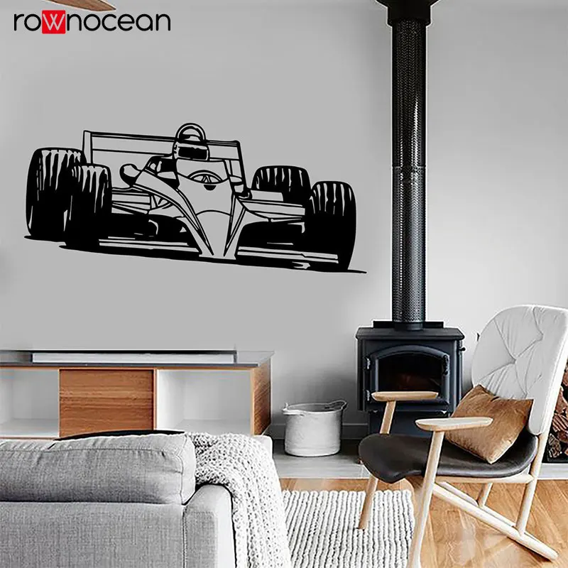 Виниловая наклейка на стену для автогонок украшение дома наклейки детской