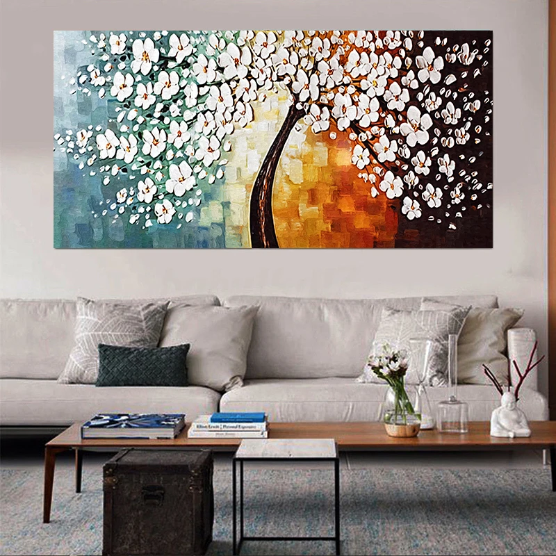 50x115cm Lucky Tree Abstract Oil Painting Decor Modern Wall Art Picture Flowers Poster Canvas for Living Room | Дом и сад
