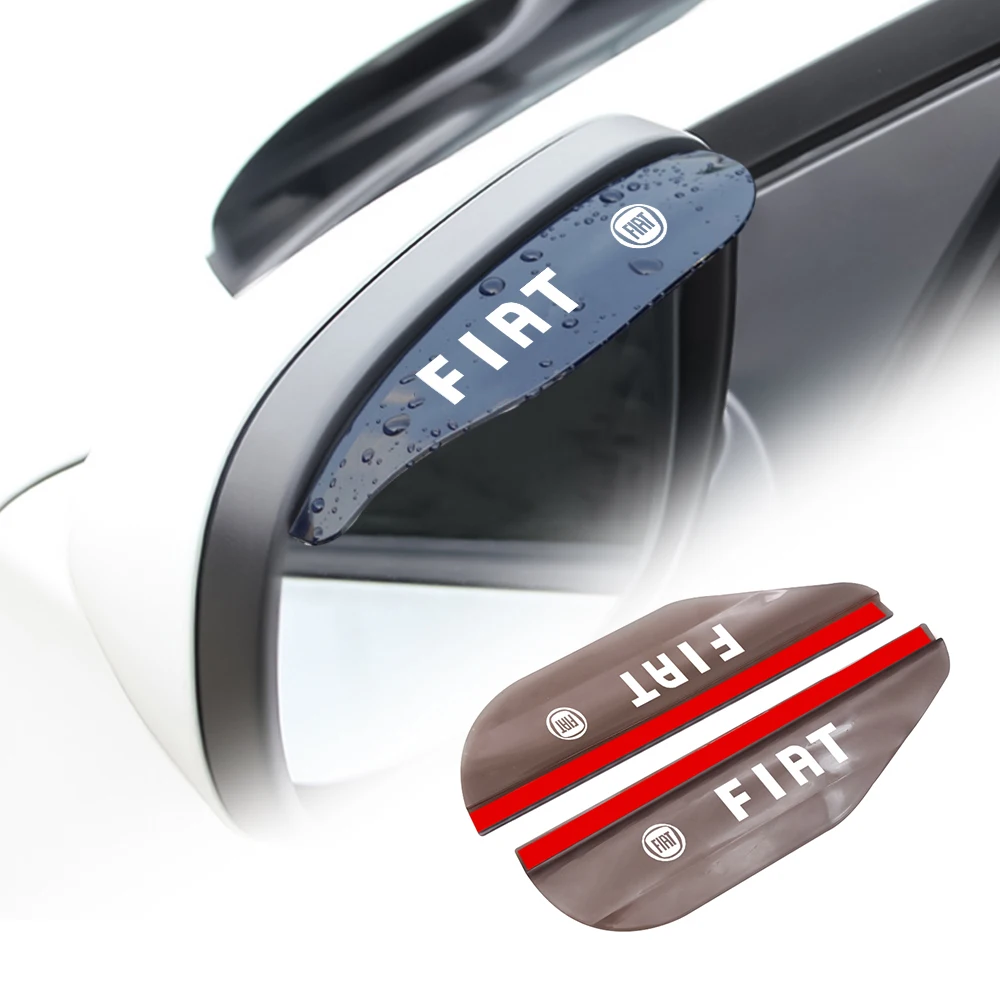 

2Pcs Universal Car Rearview Mirror Rain Eyebrow Rain Shade Rainproof Cover For Fiat 500 Grande Punto Stilo 500x Panda Ducato 3
