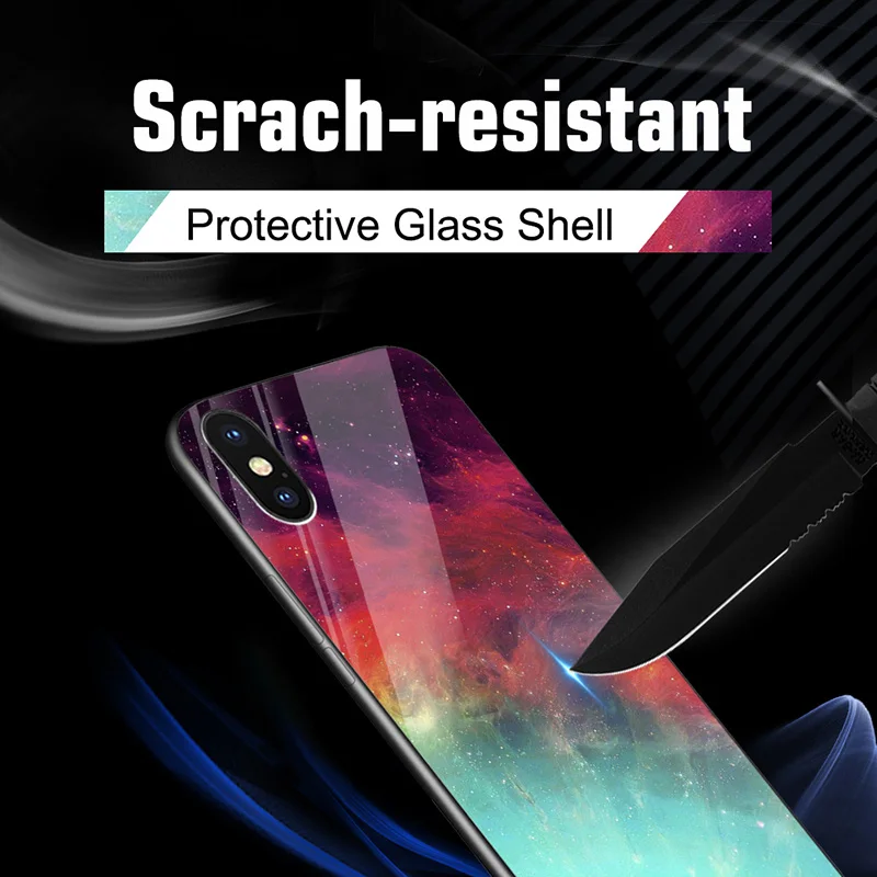 Starry Sky Tempered Glass Case for Vivo Y11 2019 V17 S1 Pro Y9S Nex 3 Cases Luxury Silicone Cover On Vivo V9 Y85 IQOO Covers