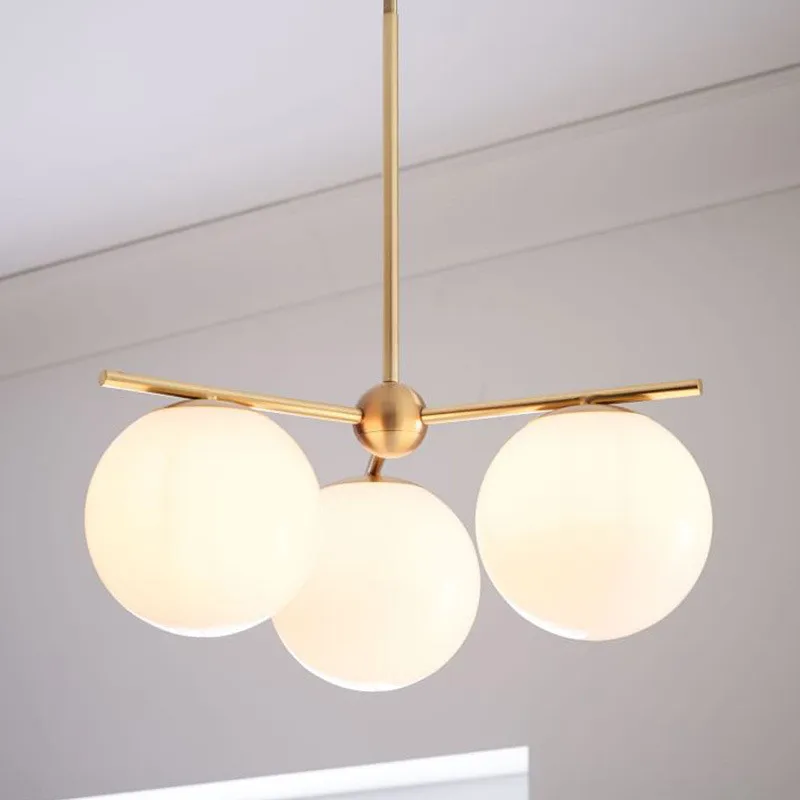 Creative Glass Magic Bean pendant Lamp Molecular Dining Room Simple Milk White Ball Droplight Pendant Light | Лампы и освещение