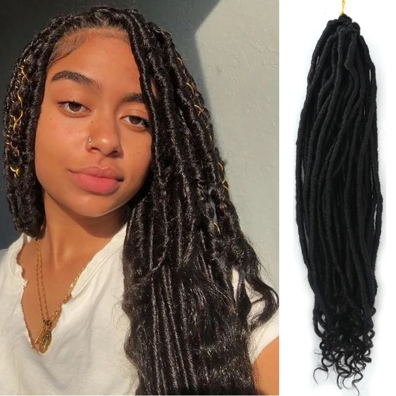 Лиси Девушка Искусственные локоны в стиле Crochet косы 20 дюймов мягкие натуральные