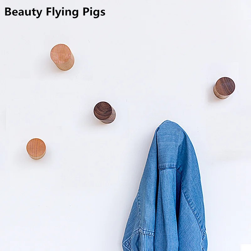 Деревянные крючки настенная вешалка из чистого натурального дерева креативная