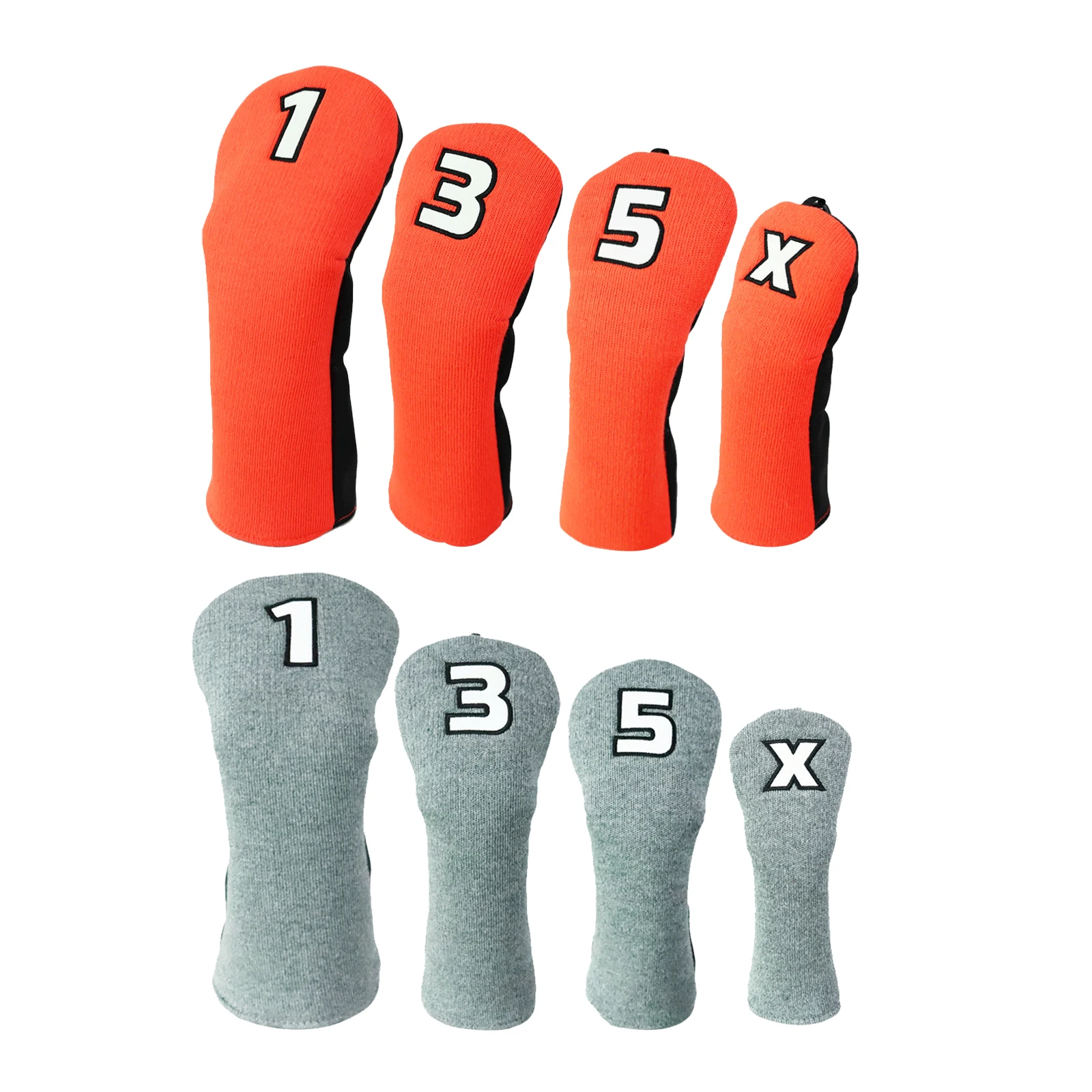 

4x Creative Golf Wood Headcover Green No.1/3/5 UT Drivers Head Covers Fairway Head Cover Protector Long Neck Golf Head Cover