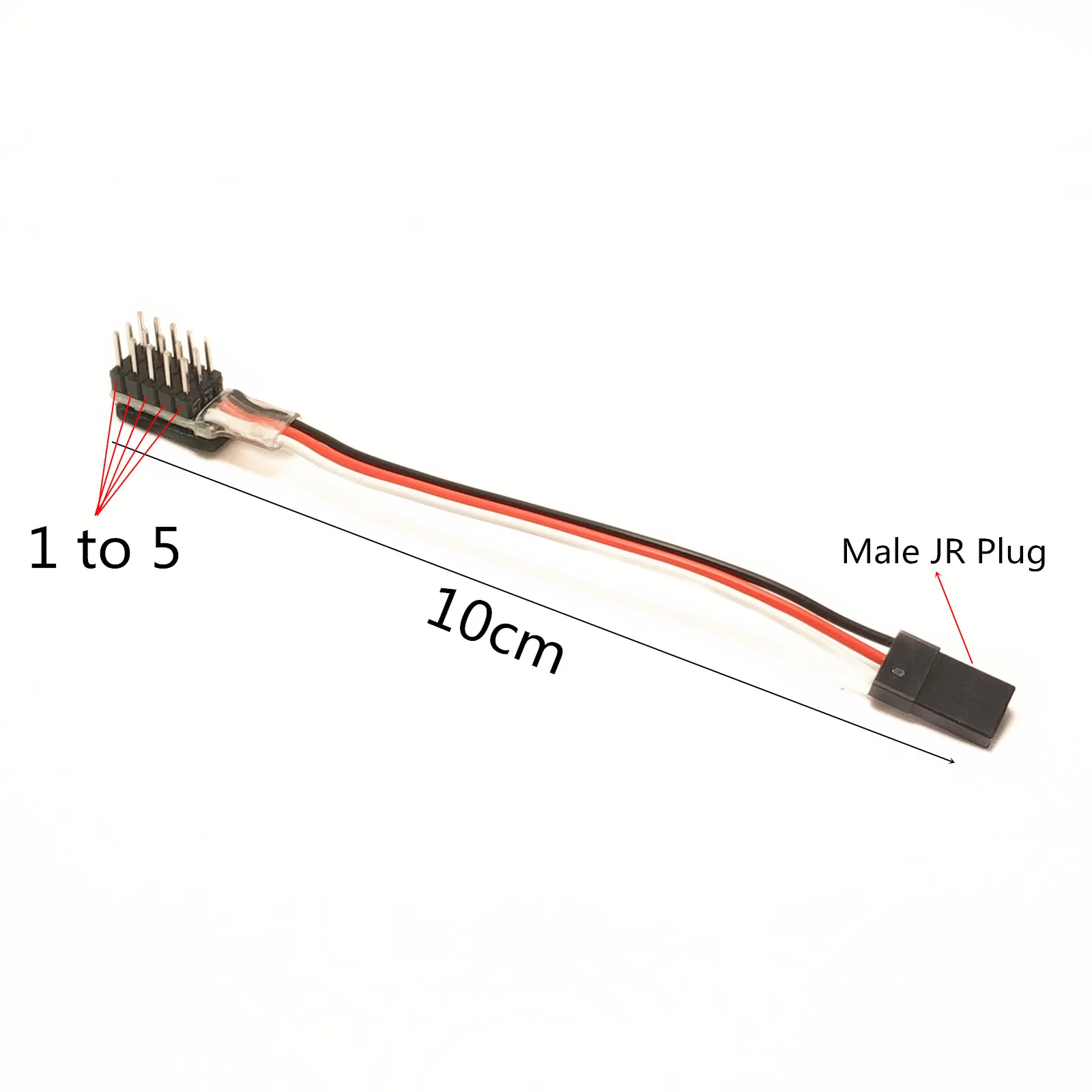 Разветвитель сервопривода 10 см кабель с 1 разъемом на 5 штекеров для РУ