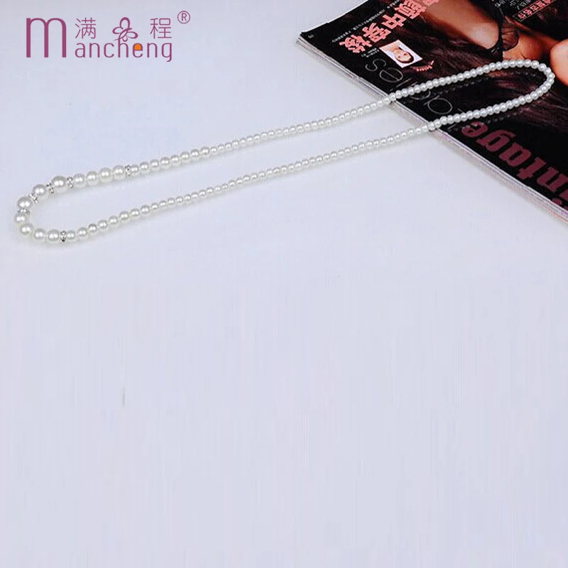 Perfectly round pearl set auger women necklace Fashion 80CM Long for good quality Low price wholesale |