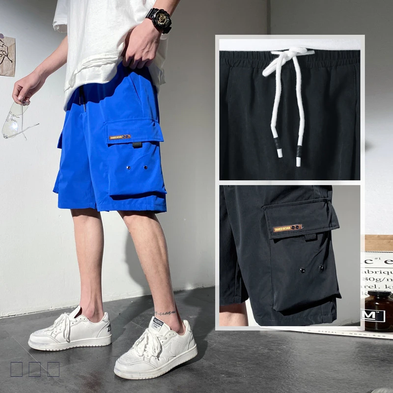 

2021 New Shorts Men's Korean Version of the Trend of Summer Tide Brand Loose Plus Fat Plus Size Thin Five-point Casual Overalls