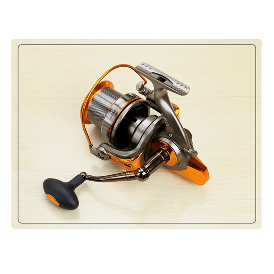 AT8000-9000 Metal Spinning Fishing Reel Large Lure Bait Cast Long Shot Rod Reels Sea Boat Raft Angling for Trout Bass Carp Fish | Спорт и