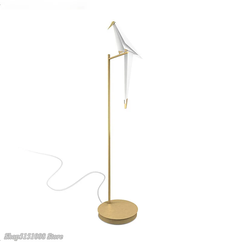 Птица Бумага Напольная Лампа в скандинавском стиле золотой напольный светильник