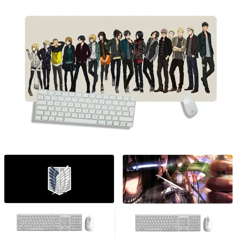 

attack on titan Keyboards Mat Rubber Gaming mousepad Desk Mat X XL XXL Non-slip Cushion Thickness 2mm