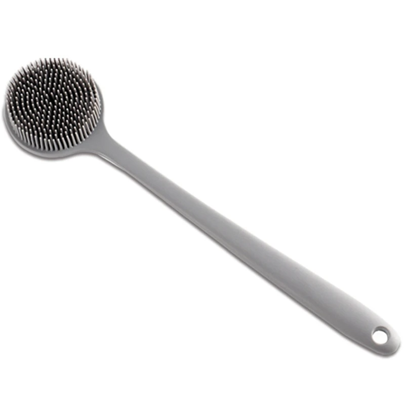 

Soft Silicone Back Scrubber Shower, Bath Body Brush With a Long Handle, Bpa-Free, Non-Slip, Gray
