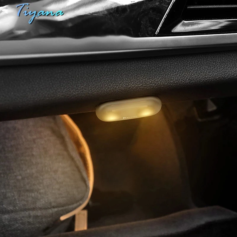 

2PCS Car Interior Light Magnetic Mini Reading Lamp Auto Touch Night Light Roof Ceiling Lamp Car Lighting Accessories Neon Strip