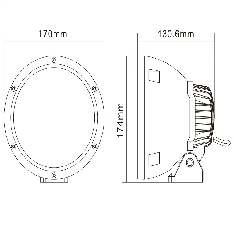 ECAHAYAKU 2 шт. 7 &quot45 Вт круглый светодиодный светильник для вождения 12 в 24 В Cannon Round Vision
