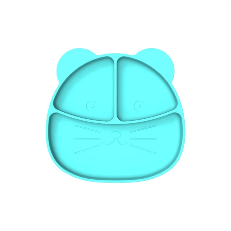 

Cartoon Lion Baby Divided Suction Bowl Food Grade Silicone Dinner Feeding Plate