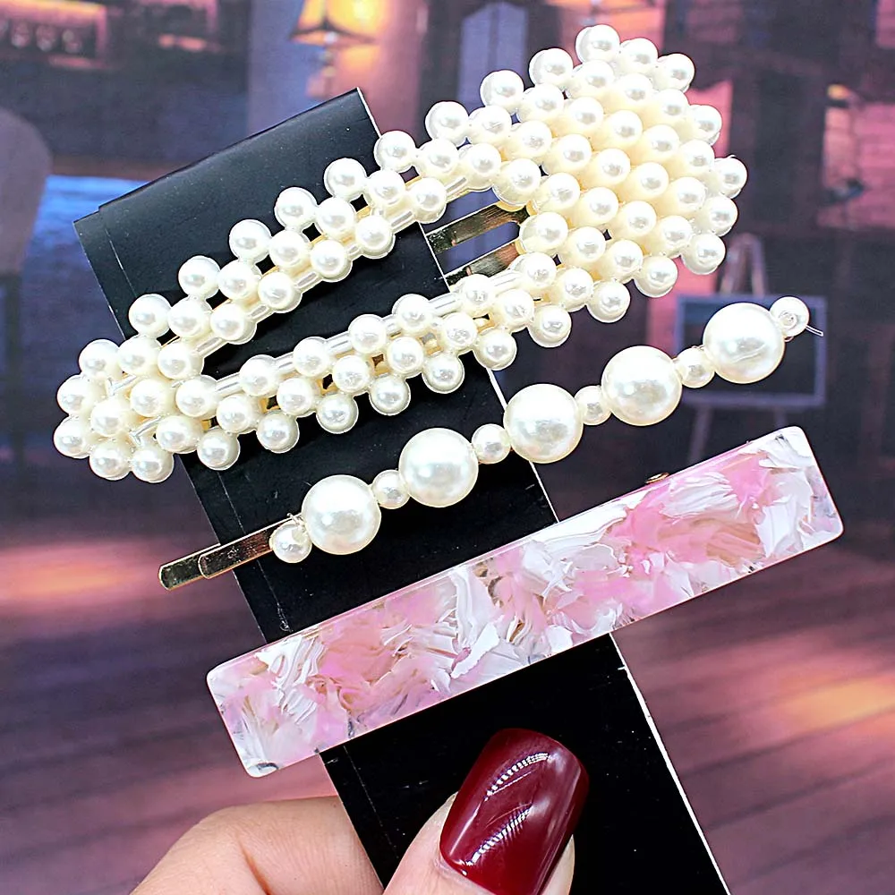 Новинка Внутри Женщин Девочек Элегантные Жемчужные Заколки Для Волос Сладкие Украшения Для Головы Барреты Для Волос Аксессуары.