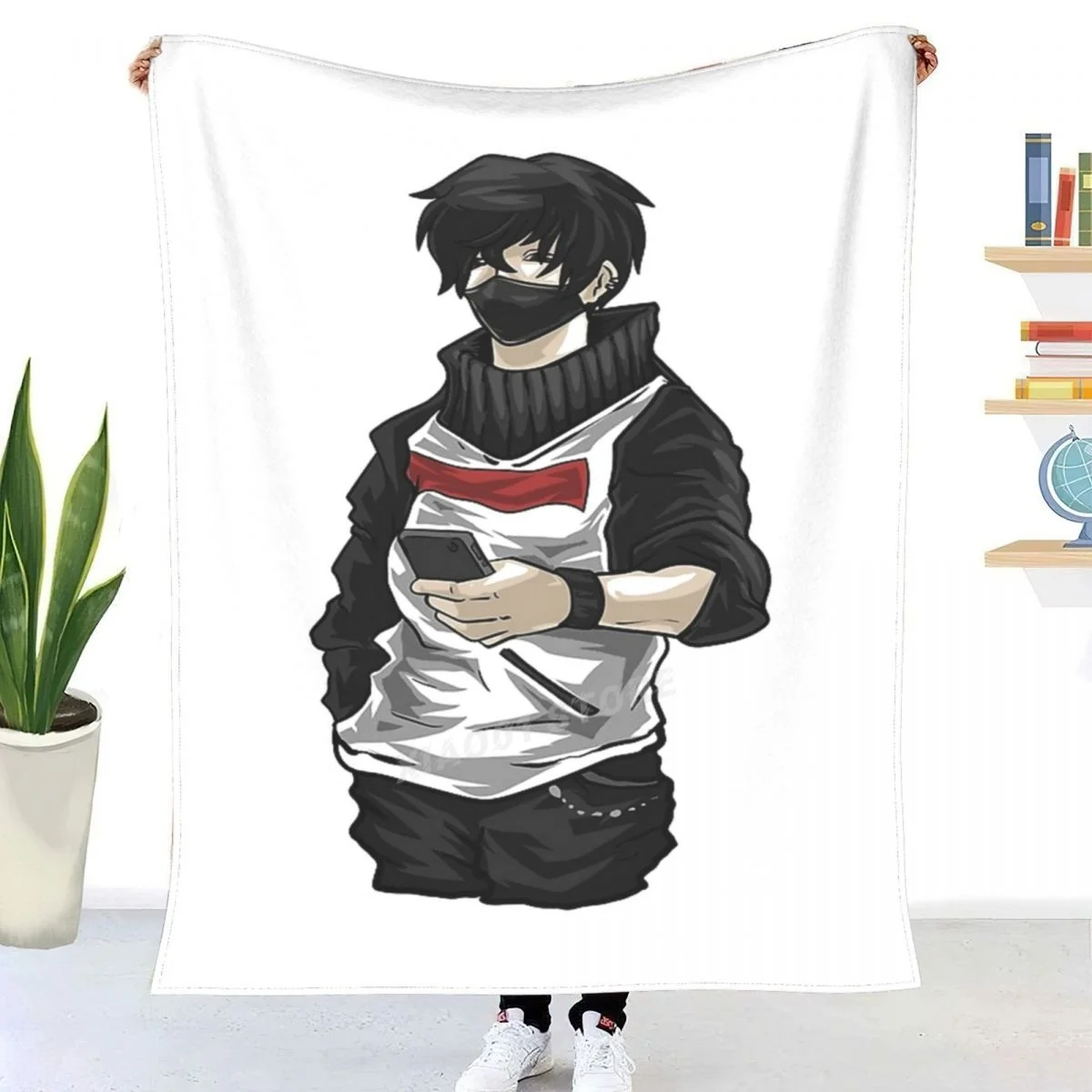 

Anime Male Character Kawaii Guy Japanese Manga Throw Blanket Sherpa Blanket Bedding soft Blankets