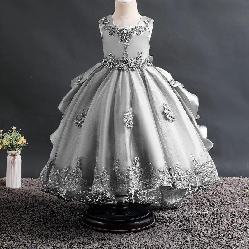 Kids Flower Dress For Girl Lace Princess Dresses Elegant Children Prom Long Gowns Teen Girls Party Evening Bridesmaid Frocks | Детская