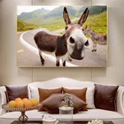 Картина маслом на холсте с изображением животных: Мул, осел, пейзаж, настенные художественные плакаты, настенные картины для гостиной, домашняя Настенная картина