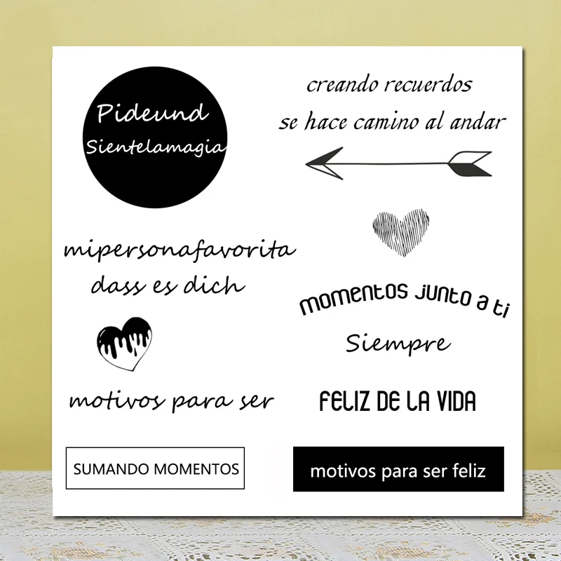 

AZSG Spanish Blessing Clear Stamps For DIY Scrapbooking Rubber Stamp/ Seal Paper Craft Clear Stamp Card Making