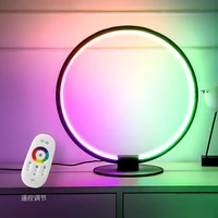 modern creative design rgb colorful decorative led table lamp bedroom simple living room round wrought iron colorful desk light