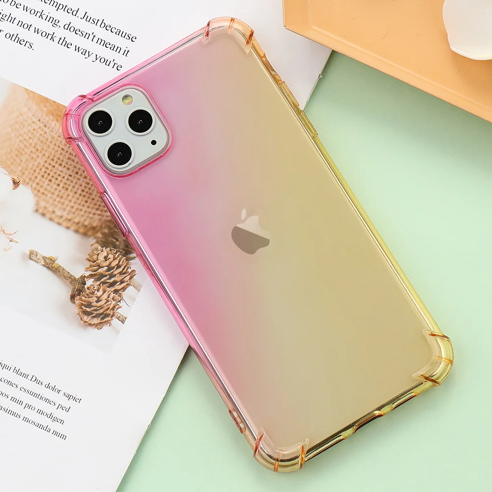 Чехол с градиентными углами LAPOPNUT для Iphone SE 2020 11 Pro Max Xs X Xr 8 7 Plus 6 6s тонкий мягкий