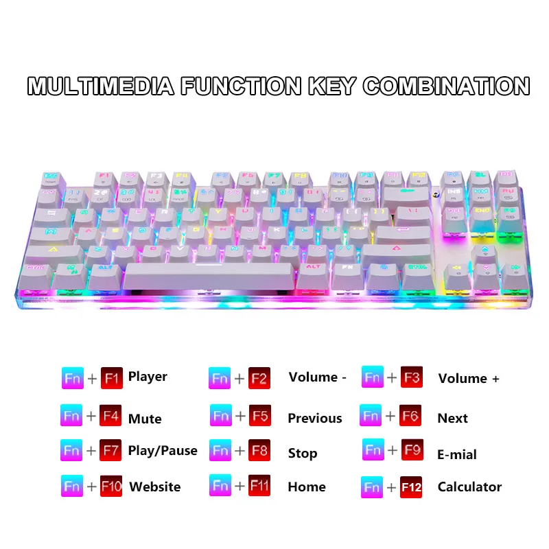 Motospeed K87S Gaming Mechanical Keyboard USB Wired 87 keys with RGB Backlight RedBlue Switch for PC Computer Gamer