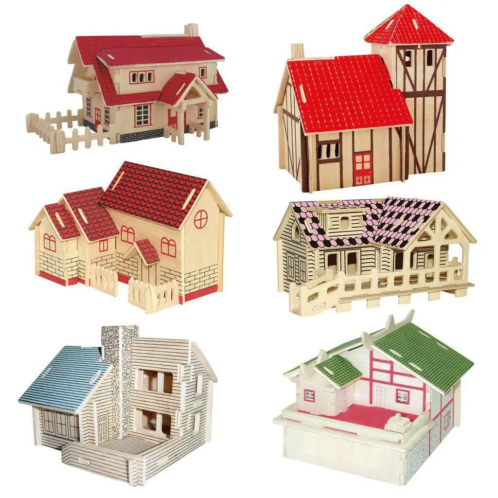 Woodcraft DIY 3D Строительный набор Глобальная модель дома деревянная головоломка для