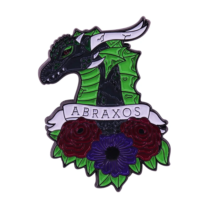 Abraxox Dragon World Warcraft Throne of Glass Enamel Brooch Pins Badge Lapel Pin Alloy Metal Fashion Jewelry Accessories Gifts