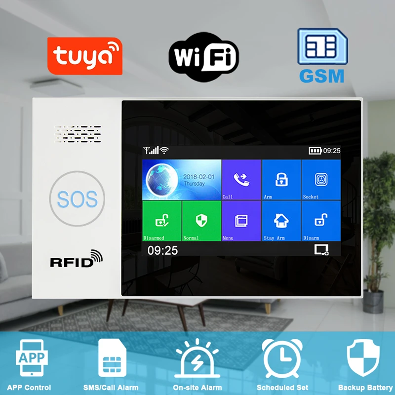Tuya сигнализация Wi Fi GSM GPRS Беспроводной домашняя система сигнализации с IP Камера