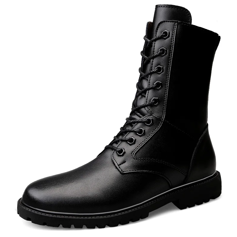 

Military Boots Men Winter Shoes Warm Men Genuine Leather Boots Footwea Boots Men Casual Shoes Big Size 35-47
