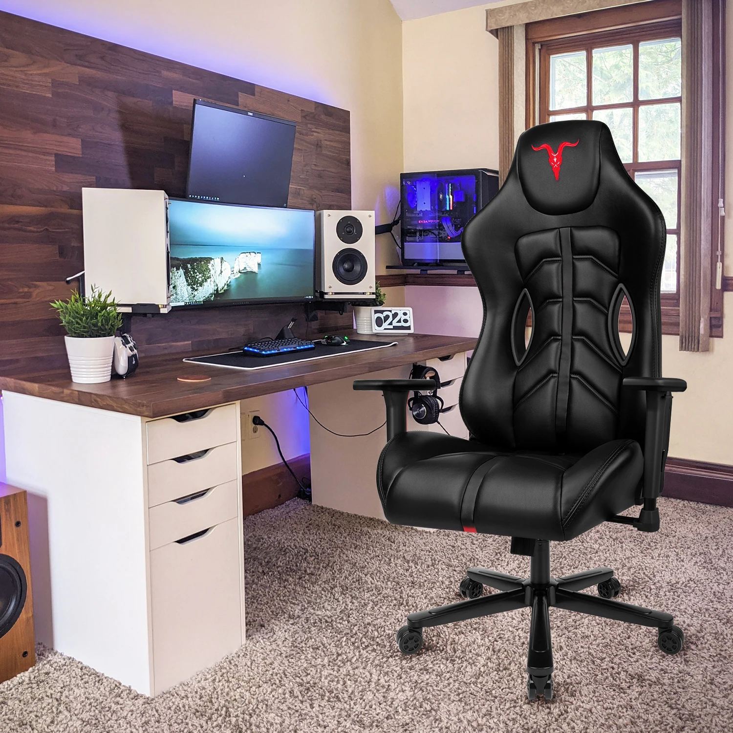 

Furgle ProX Office Chair Swivel Leather Gaming Chair Larger Seat with Wider Back Side Computer Chair Home Office Desk Chairs