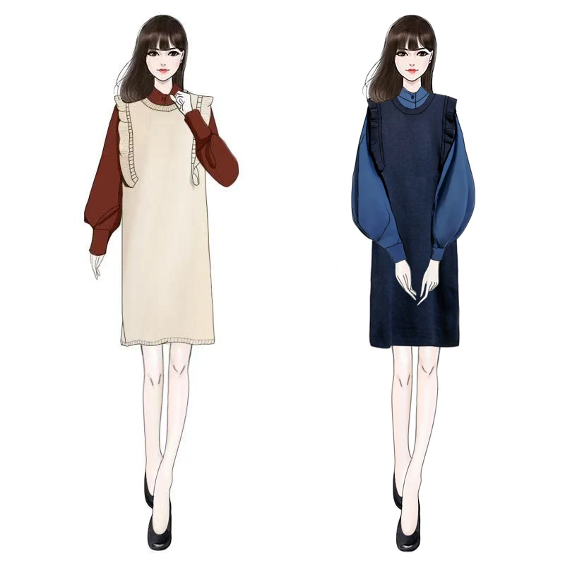 

Gentle Sweater Women Loose 2019 New Autumn Fashion Cute Knitted Two-piece Suit Skirt Overheated