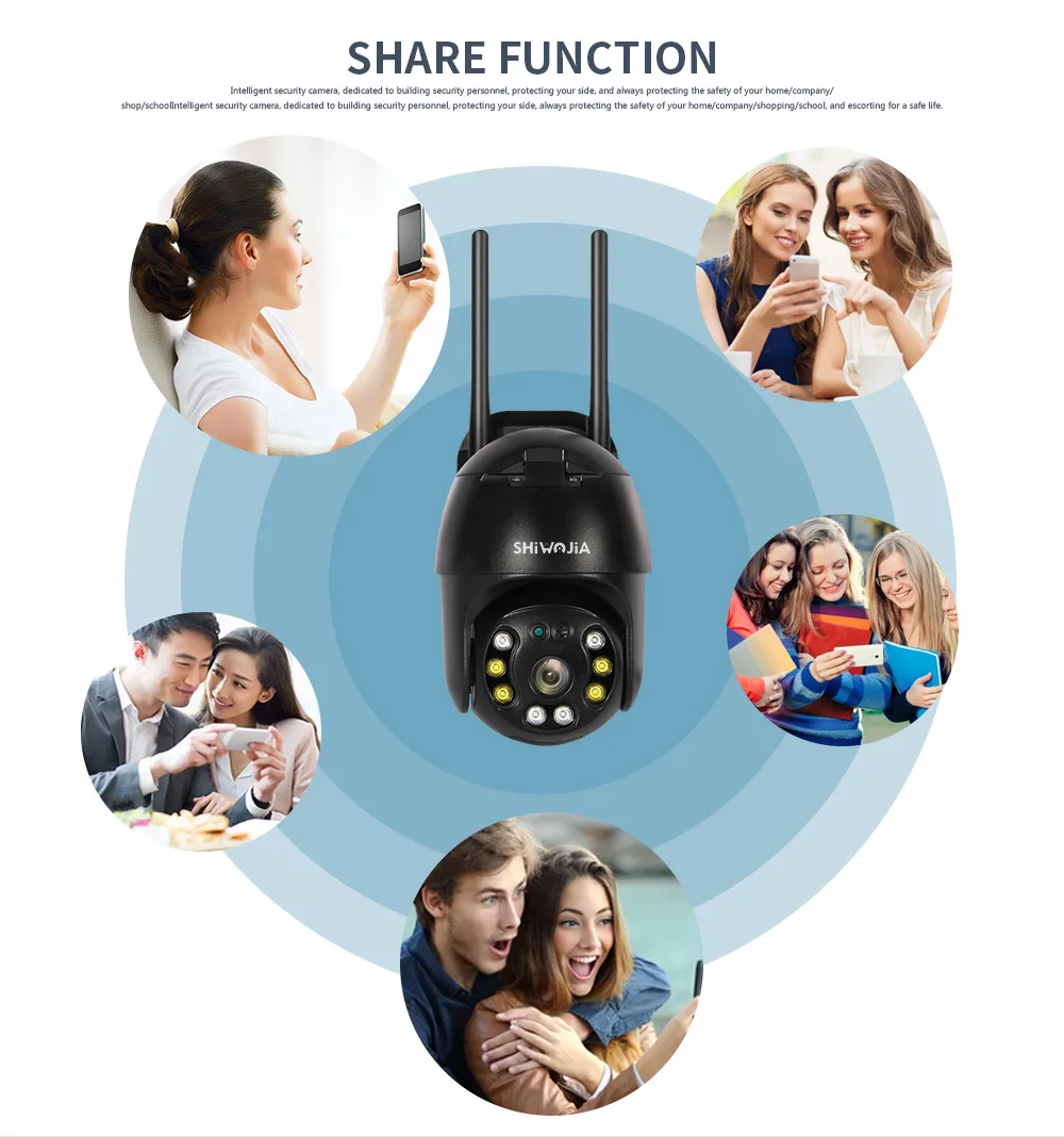 

Mini IP Camera Externa Wifi 1080P HD 2MP Outdoor PTZ Wireless Security Surveillance Waterproof Auto Tracking Night Vision Black