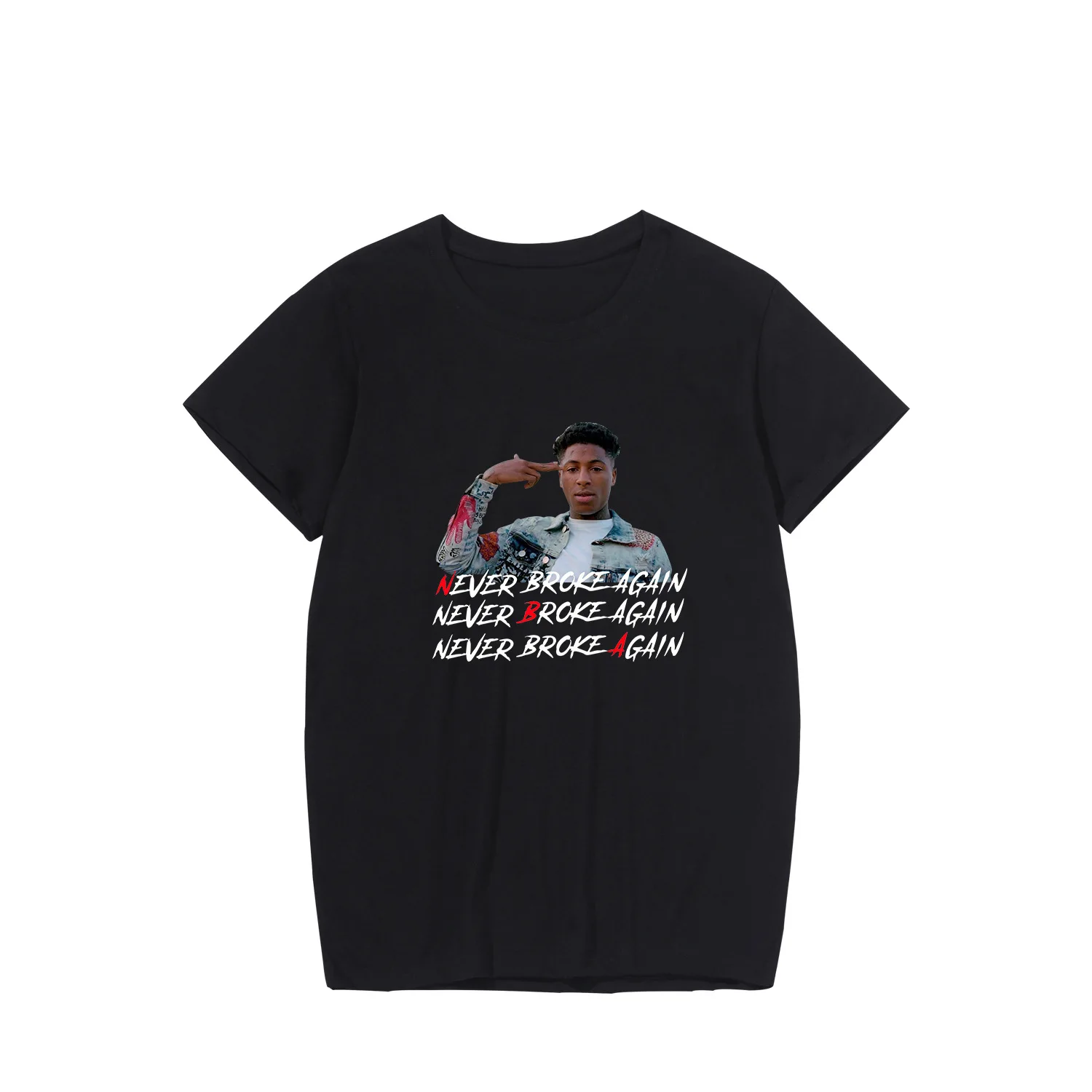 

YoungBoy T-shirt Never Broke 2020 Men's Summer New White Round Neck Short Sleeve O-neck Casual T-shirt Female Tee Top Women