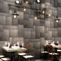 industrial wind wallpaper nostalgic and old iron art personalized fashion 3d three dimensional restaurant bar clothing store