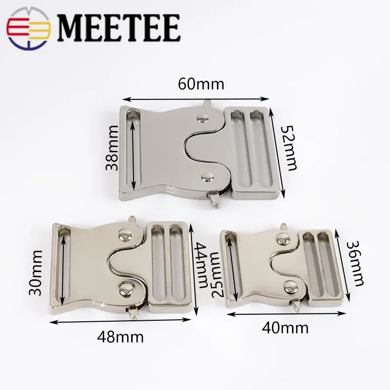 2 шт. Meetee металлический мешок Быстрый боковой застежкой на пряжку 25/30/38 мм Собака Воротник, тканевая лента настроить пряжку одежда, тактическое снаряжение, Ремни аксессуары
