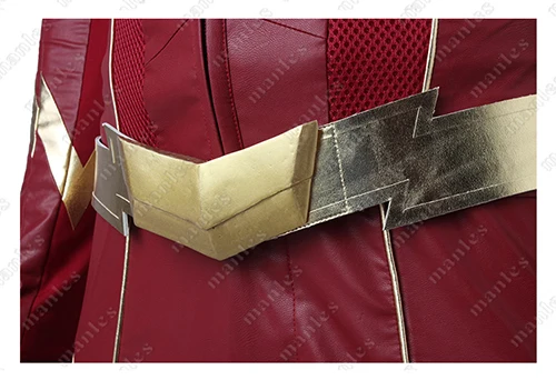 only belt Флэш сезон 4 косплэй Барри Аллен костюм Dc Comics куртка супергероя Хэллоуин маска для взрослых для мужчин индивидуальный заказ кожаное пальт - Цвет: only belt