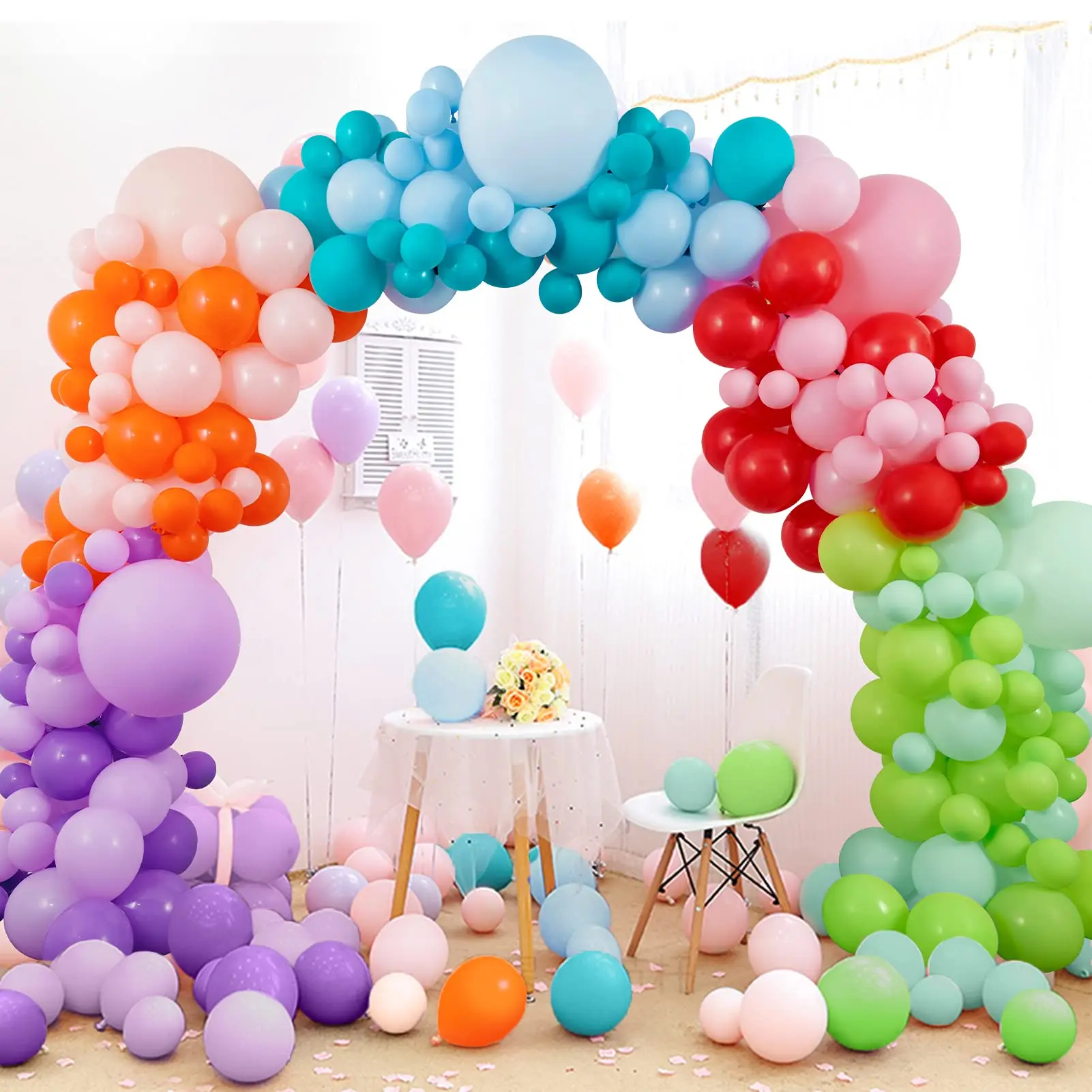 

279 Pcs Macaron Candy Pink Yellow Purple Matte Balloon Garland Arch Set Wedding Party Birthday Tea Party Baby Shower Decoration