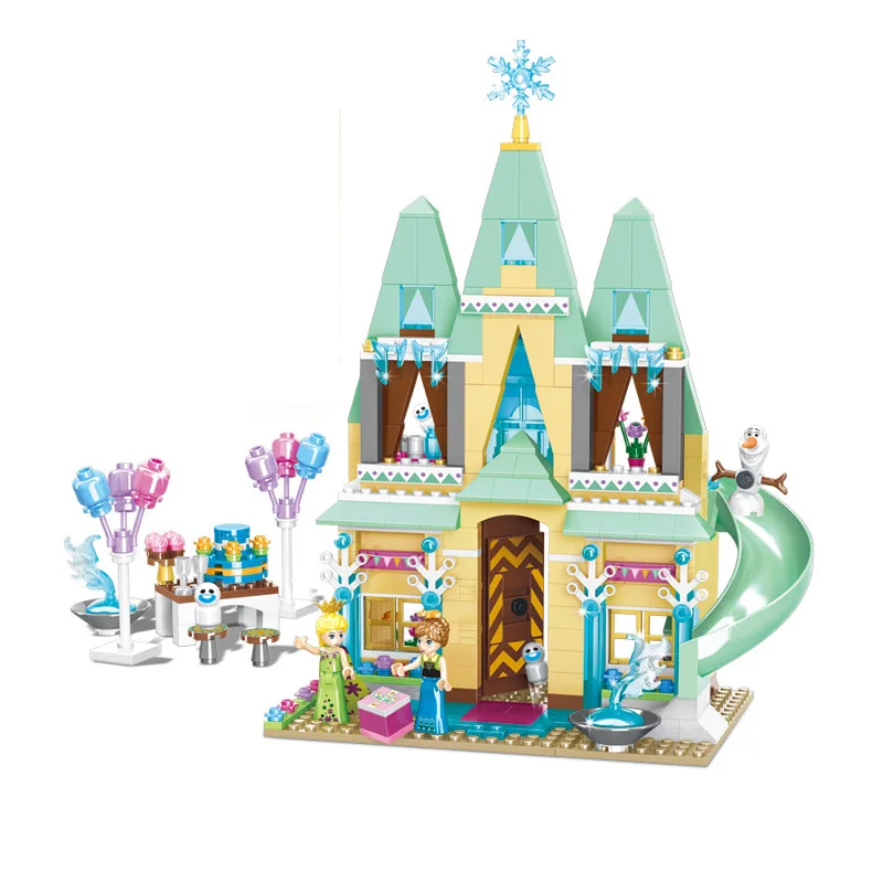 Allen Castle Игрушки для девочек, друзья, Эльза, Анна, ледяной замок, дворец подводного моря, замок Золушки, модельный комплект, строительные блоки, кирпичи, детские игрушки, подарок - Цвет: Allen Castle