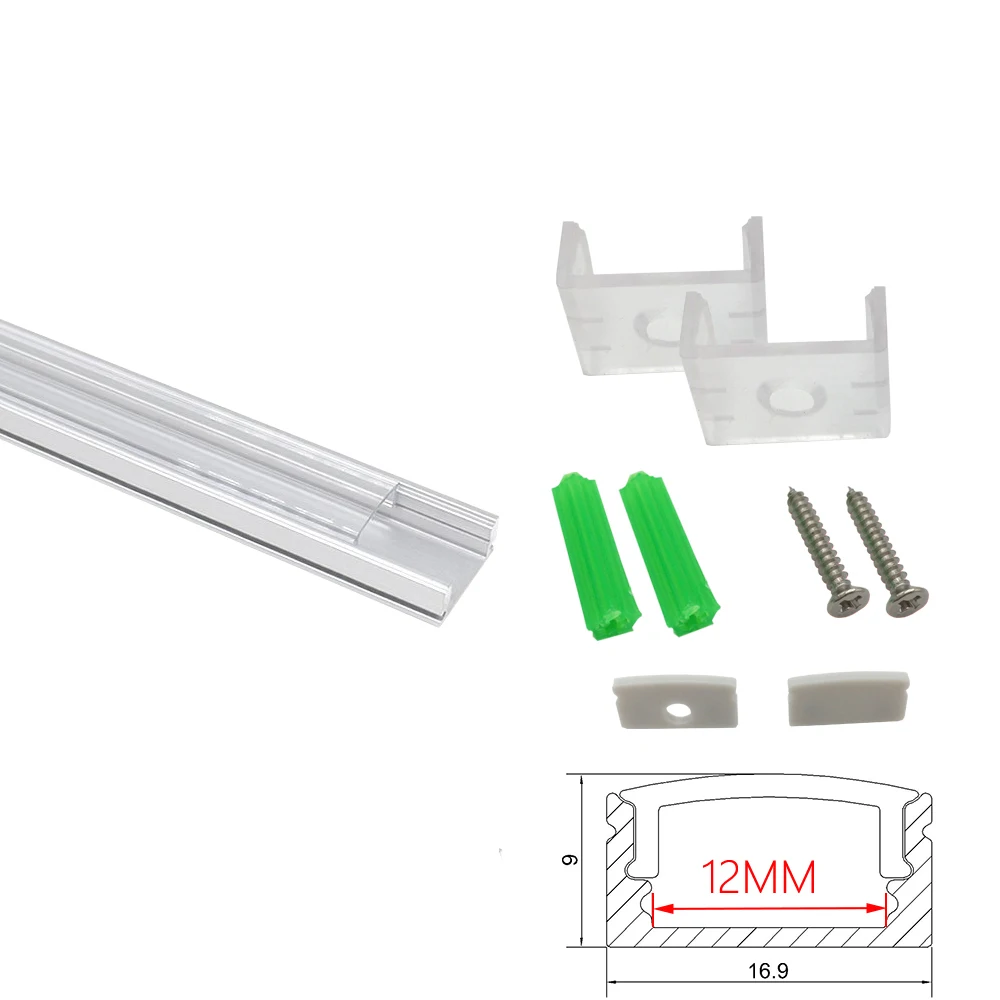 Тонкие встраиваемые алюминиевые аксессуары UnvarySam 50 см световая панель s-образный