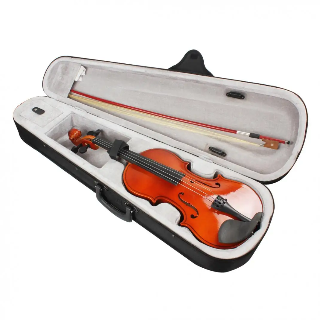 

4/4 Full Size Brown Professional Durable Natural Acoustic Violin Fiddle with Case & Bow & Rosin for Violin Beginners