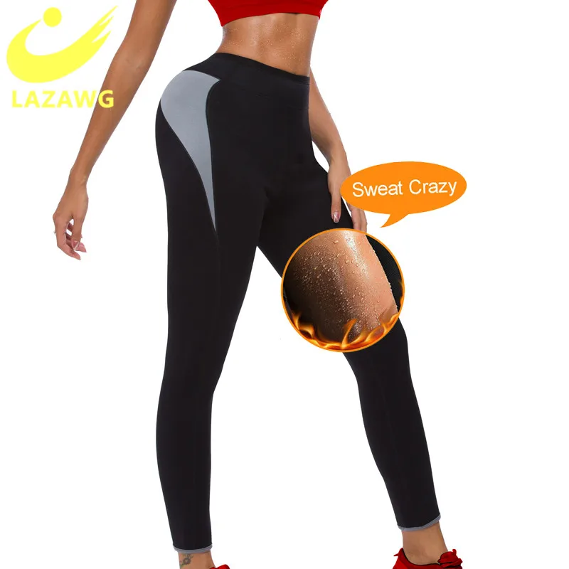 

LAZAWG Women Hot Pants Sweat Neoprene Legging Control Body Shaper Waist Trainer Sports Fitness Sauna Slimming Pant Thermo Pants