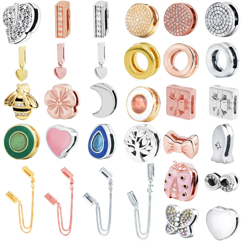 Mybeboa S925 Стерлинговое Серебро Простое любовное сердечко подвески круглые бусины